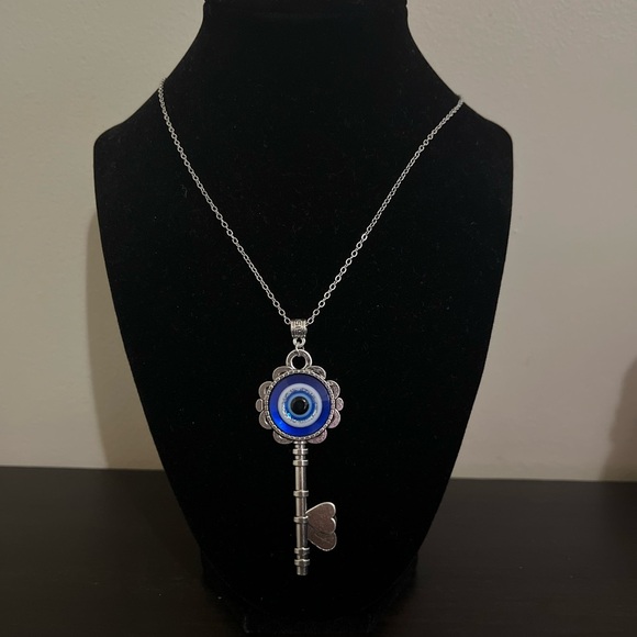 Jewelry - Evil Eye Key Shaped Pendant Necklace